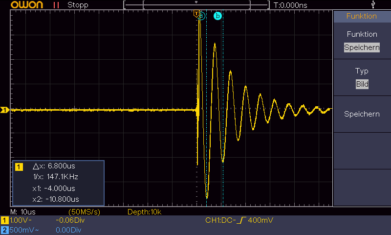 Signal Schwingkreis mit 100nF und 10µH